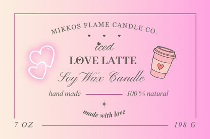 Iced Love Latte Candle💗