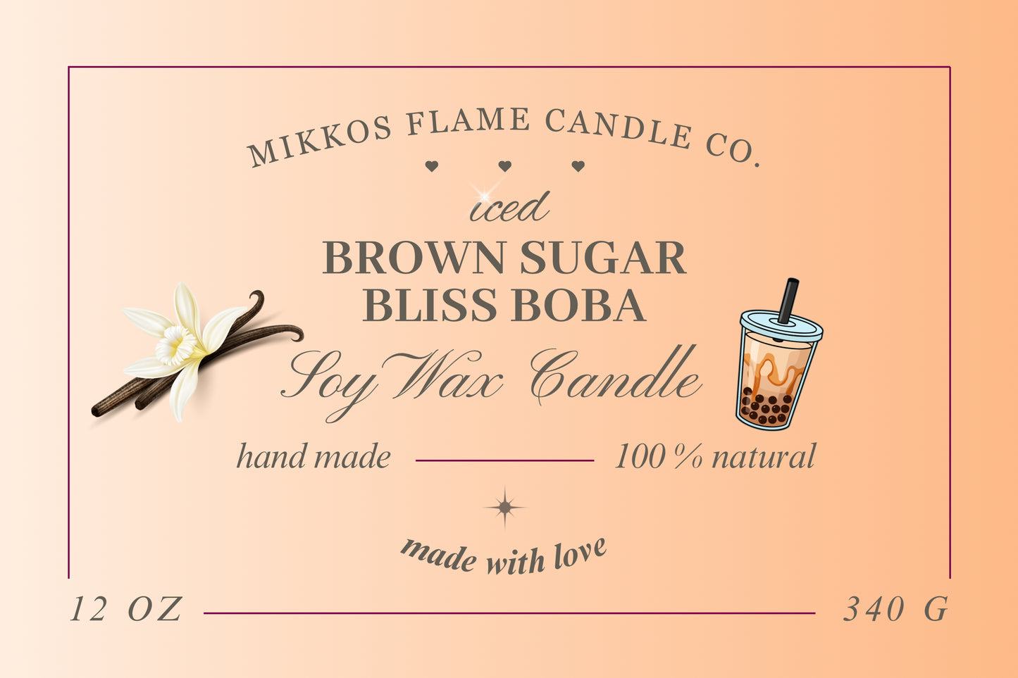 Iced Brown Sugar Bliss Boba Candle🍦